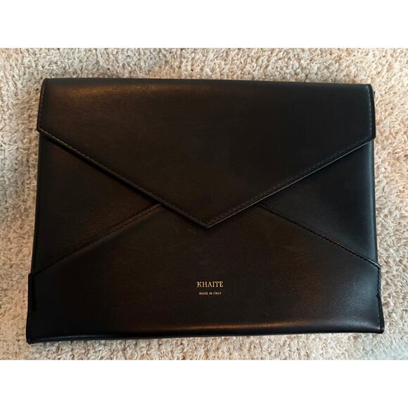 Khaite Envelope Clutch in Black Calfskin Leather Bag Made in Italy Authentic - Picture 6 of 9